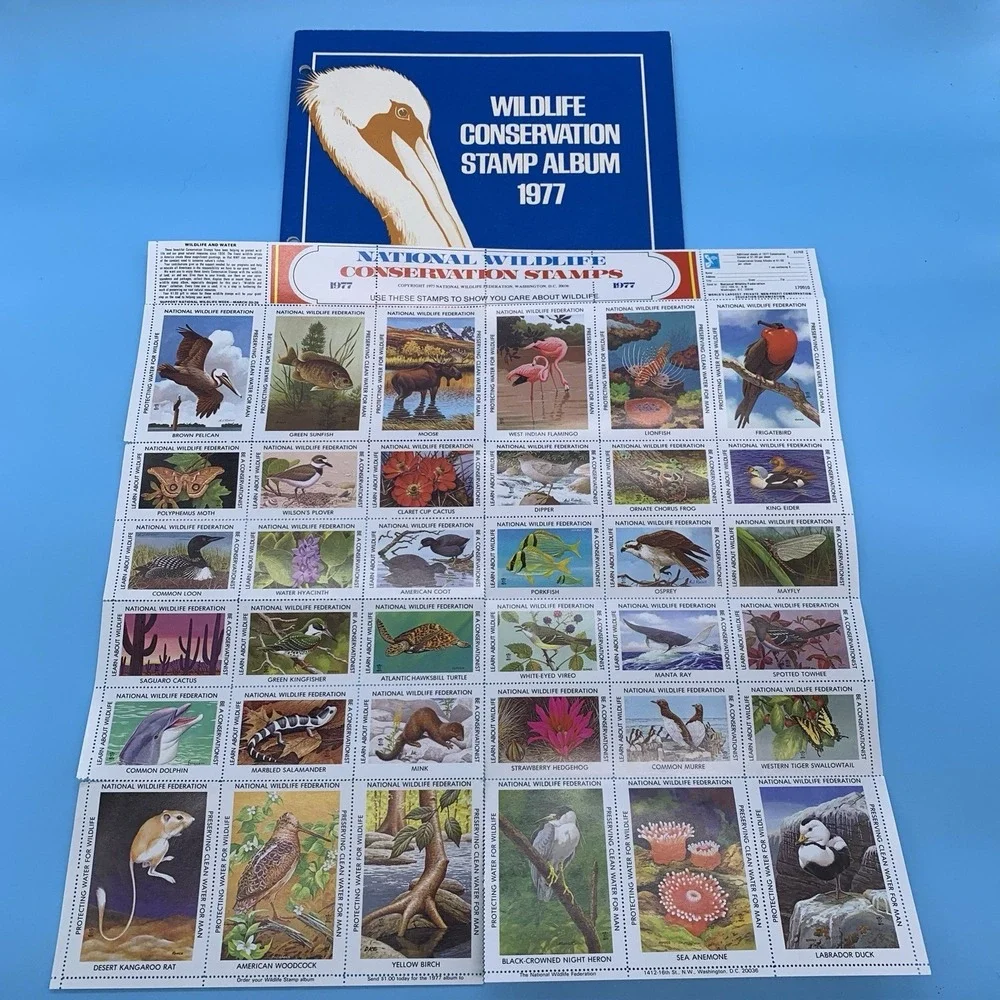 Stamp Album Complete 1977 Wildlife Conservation National Wildlife Federation